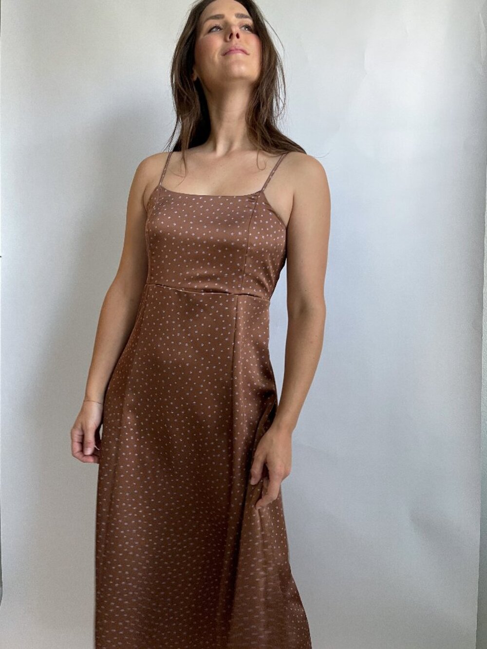 Blom Dress - floral printed satin midi dress
